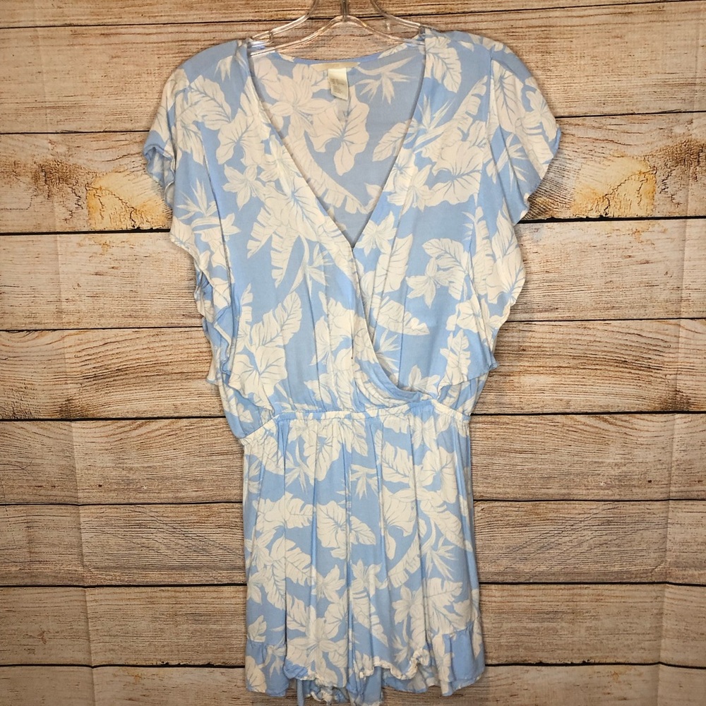 H&M Floral Light Blue Romper